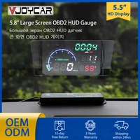 new 5 8 a8 car hud head up display and 5 3 obd2 display led windscreen obd scanner over speed warning car speed projector