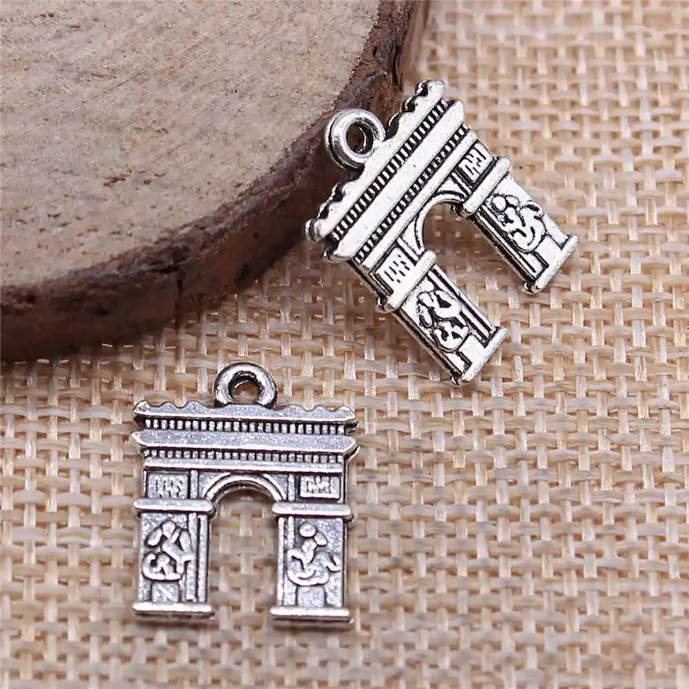 

Handmade Pendants For Jewelry Accessories 20pcs Triumphal Arch Charms 18x14mm Antique Silver Plated