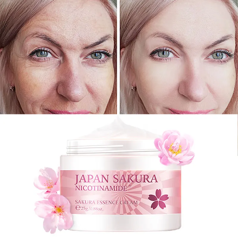 

Face Cream Moisturizing Whitening Nourishing Anti-Wrinkle Repairing Hyaluronic Acid Cherry Blossom Extract Unisex Skin Care 25g