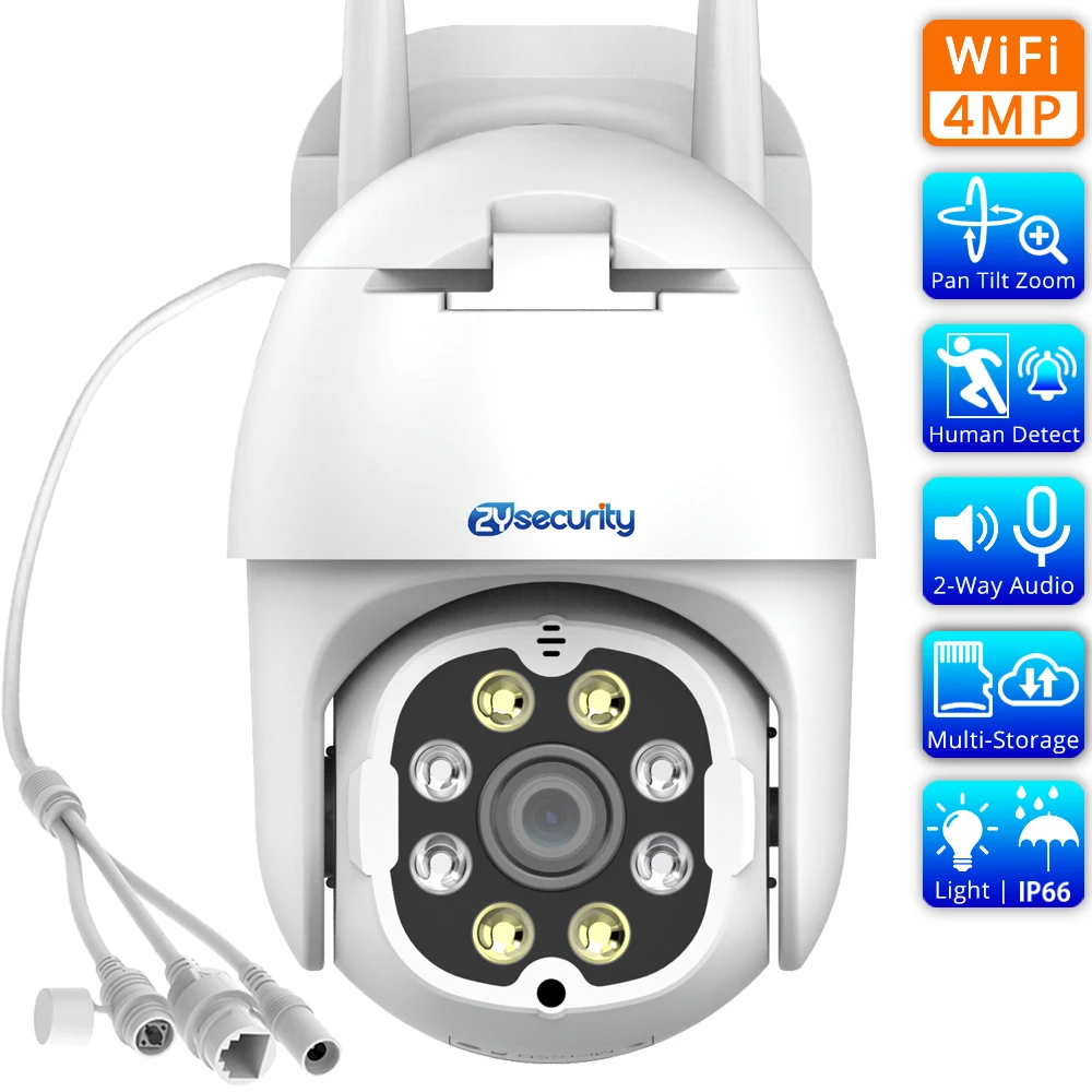 

2K 4MP PTZ IP Camera Wifi Outdoor AI Human Detection Audio 1080P Wireless Security CCTV Camera P2P RTSP 4X Digital Zoom Wifi Cam