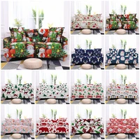 christmas elastic sofa cover for living room sofa chaise cover lounge corner sofa cover santa claus stretch couch cover 1 4 seat