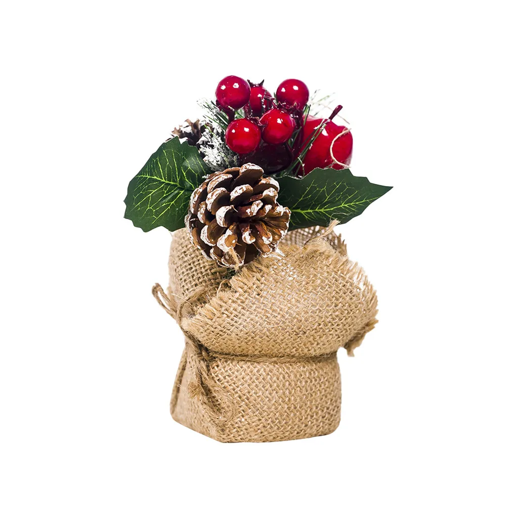 Simulation Christmas Potted New Year Xmas Tree Ornaments For Home Party Decoration Creative Table Decor Kids Gift dekoration #35 | Дом и сад