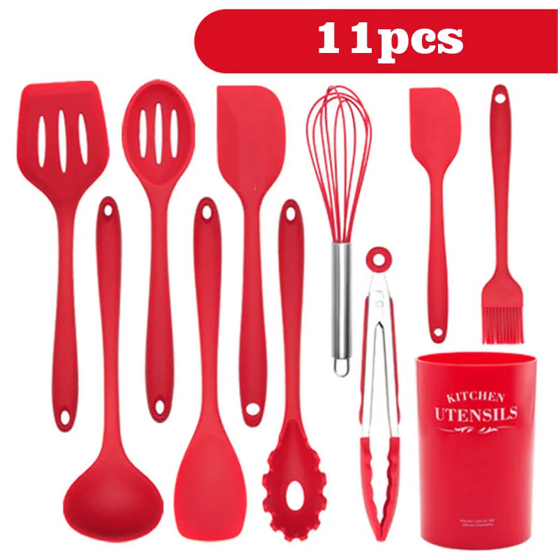 

Набор термостойких силиконовых кухонных принадлежностей, 10/11 шт./набор, антипригарные кухонные принадлежности, набор кухонных инструменто...