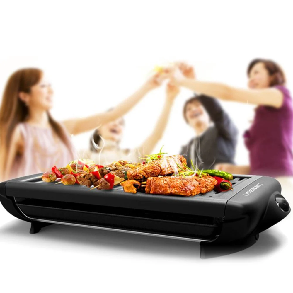 Electric Baking Pan Detachable Washable Dual U-shape Heating Pipe Non-stick Grill For Home Outdoor BBQ Party 220V | Бытовая техника