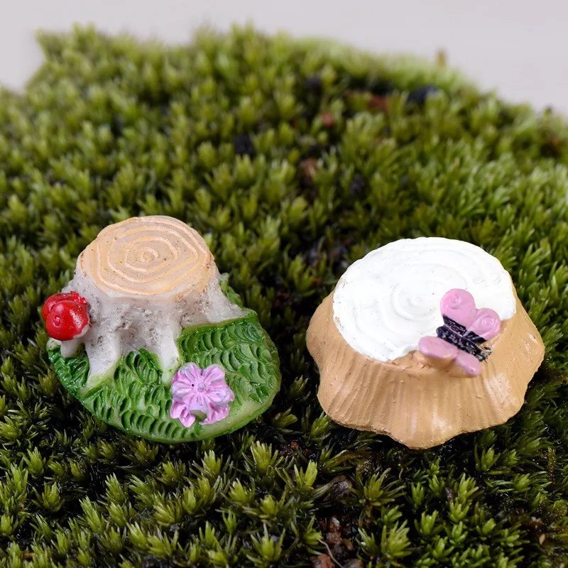 Искусственный грибной пень миниатюрный сказочный сад дома украшение для мини