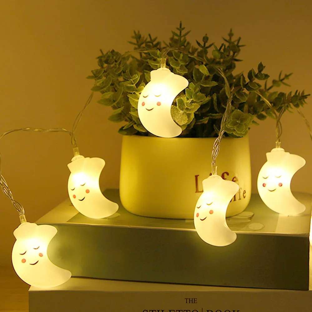 

1.5 M LED Moon Fairy String Light Lamp Christmas Garland String Lights Fairy Curtain Light For Wedding Holiday Garden Decoration
