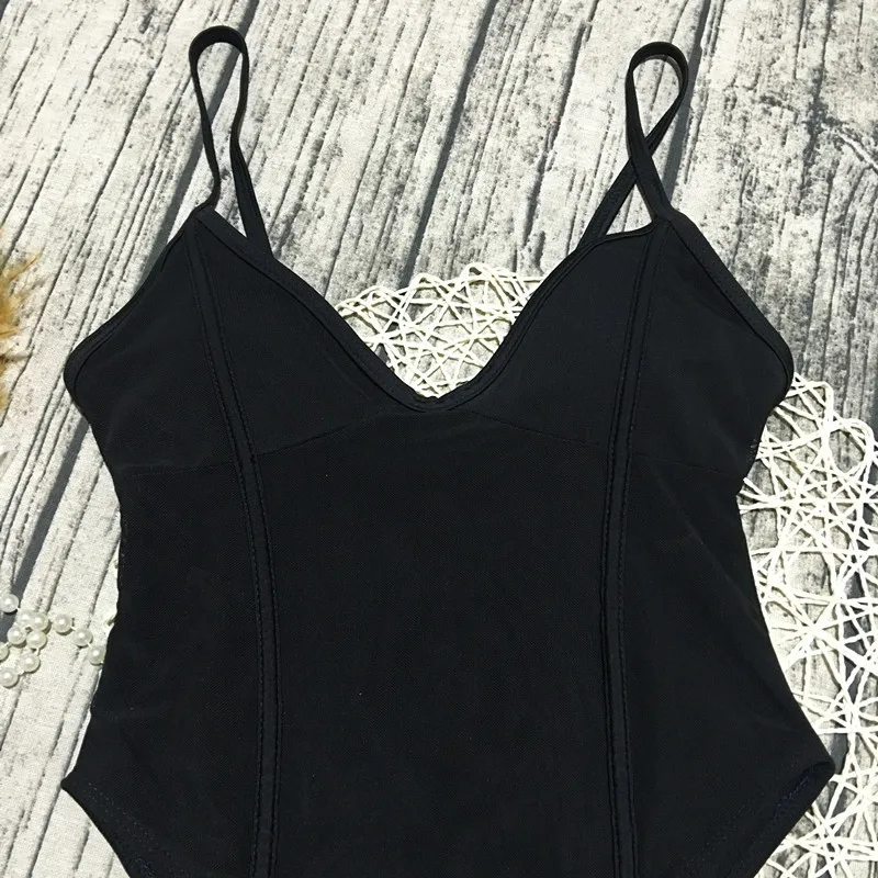 

Black mesh swimsuit one-piece halter swimsuit one-piece swimsuit Strap women Mini Bathing Suit Beachwear summer Bikini Set 2021
