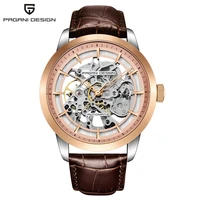pagani design brand hot sale 2020 skeleton hollow leather mens wrist watches luxury mechanical male clock new relogio masculino