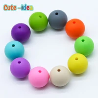cute idea 1000pcs 19mm silicone beads teething chew beads food grade teether necklace bpa free diy jewelry baby teether toy