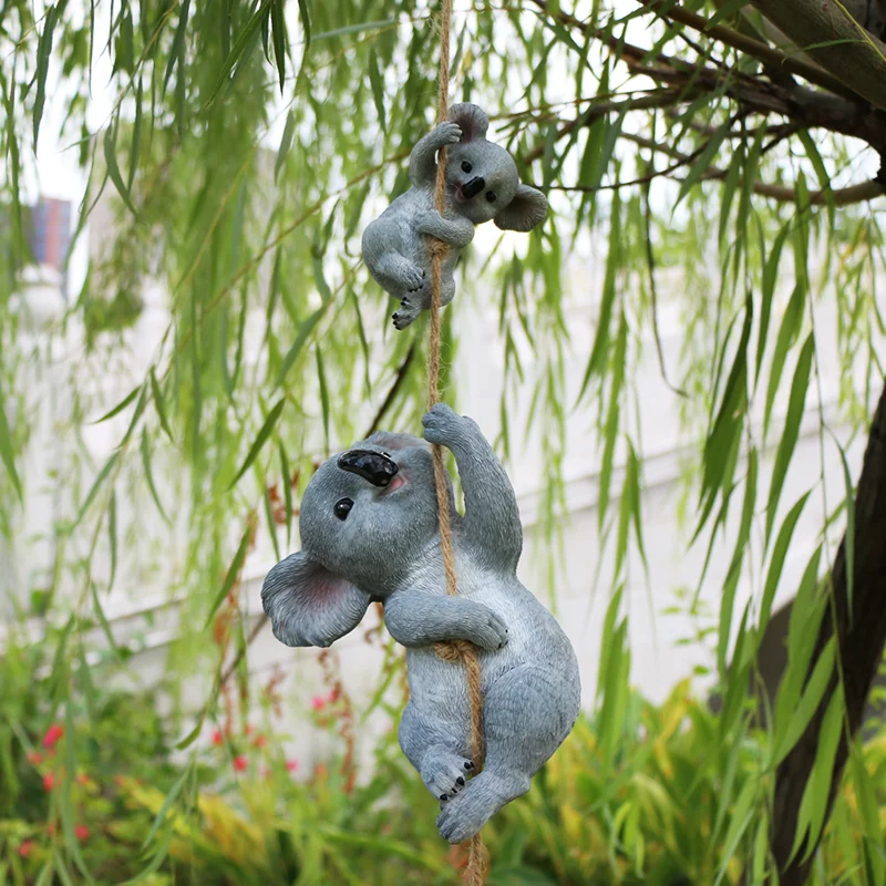 

Creative koala swing ornaments, fun, DiMeng garden courtyard balcony, indoor rope climbing ornaments, animal resin