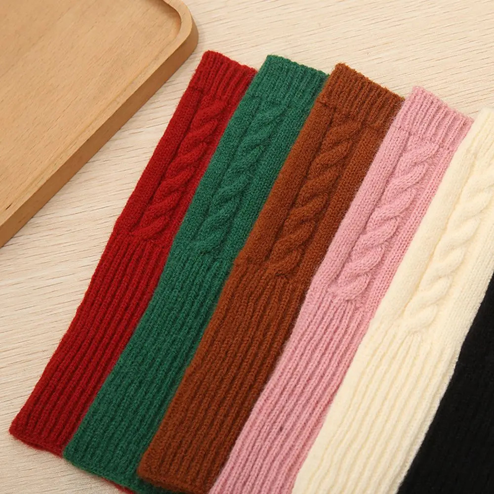 

Girls Thick Warm Fingerless Elastic Arm Warmers Arm Sleeve Women Gloves Long Knitted Gloves
