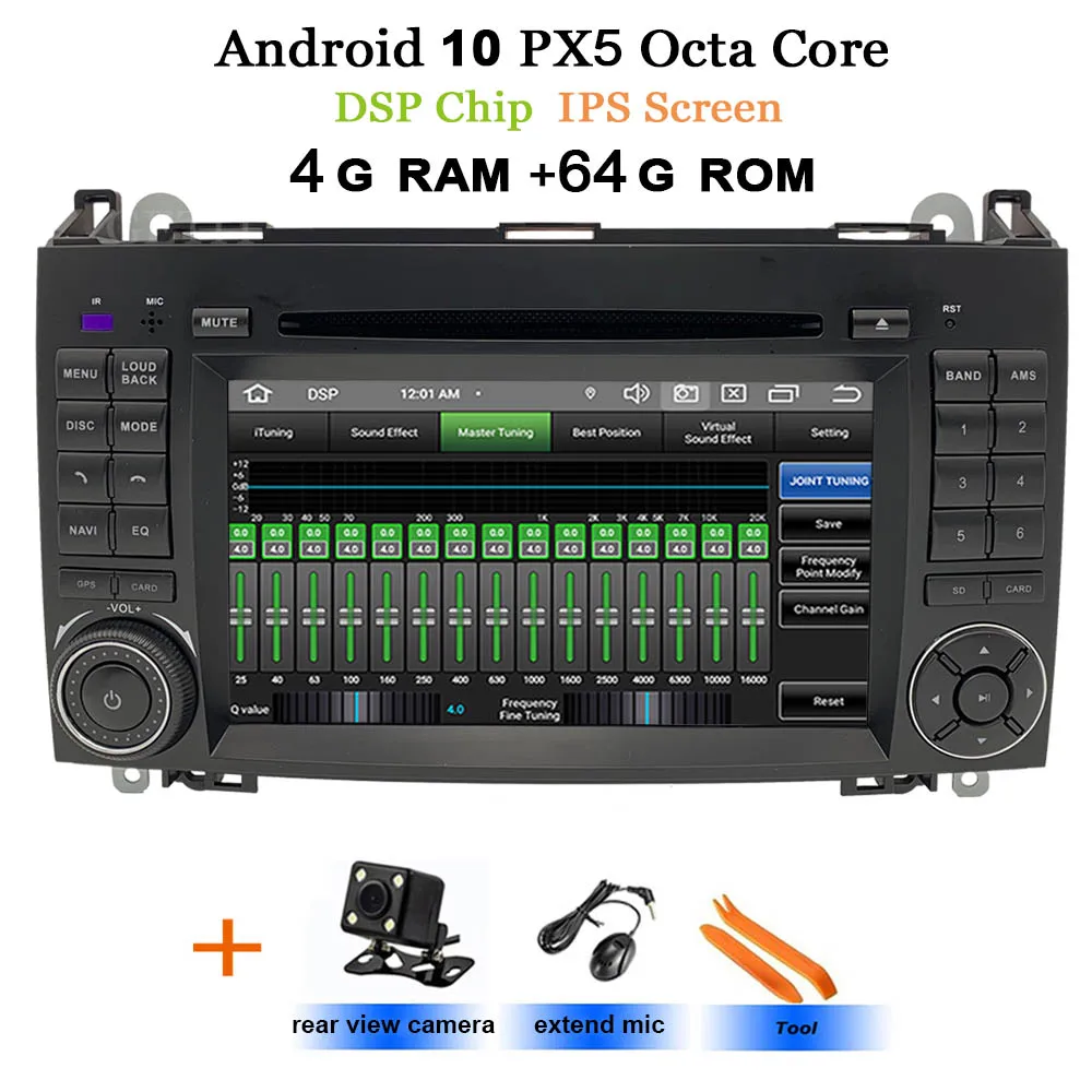 Android 10 2din Авто Радио DVD мультимедиа для Mercedes Benz B200 A B класс W169 W245 Viano Vito W639 Sprinter W906 wifi gps - Цвет: DSP-IPS 4G-Rear Cam