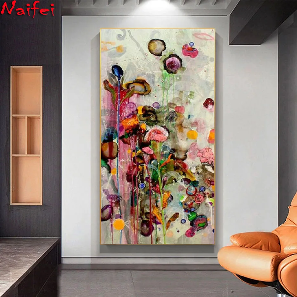 

Diamond Painting Abstract Flowers Full Square/Round New Arrival Diamond Embroidery Cross Stitch Flower Craft Kit Home Decoration