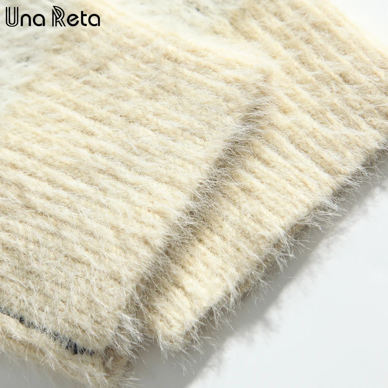 

Una Reta Christmas Sweater Men New Winter Harajuku Long Sleeve Pullover Knitwear Men Pull Homme Loose Print Lover Sweater Men