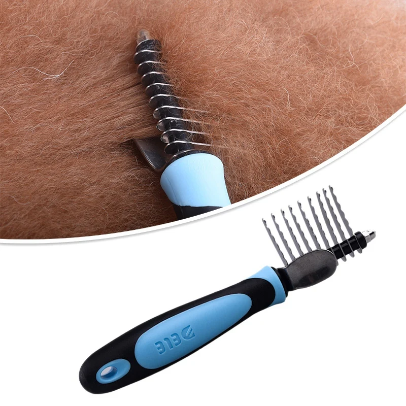 Tangles and Matted Hair Cutter Rake Remover Comb Grooming Tool Brush Shedding Trimmer for Dog Cat Pet Safe Edges | Дом и сад