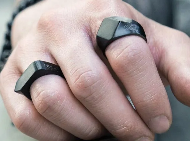 

Black Power Themed HAND WORK Ring Male