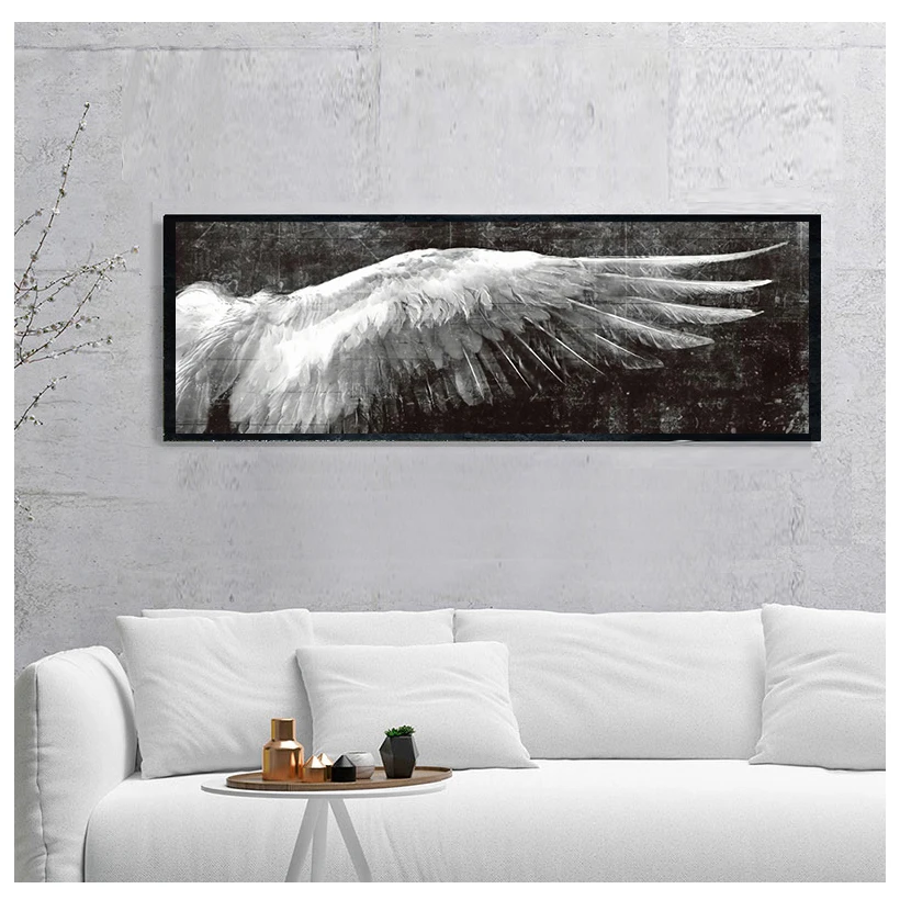 

«Крылья Ангела» Винтаж стены Плакаты и принты черно-белая стена искусство холст Картины крылья поп-арт-стена картина для Гостиная