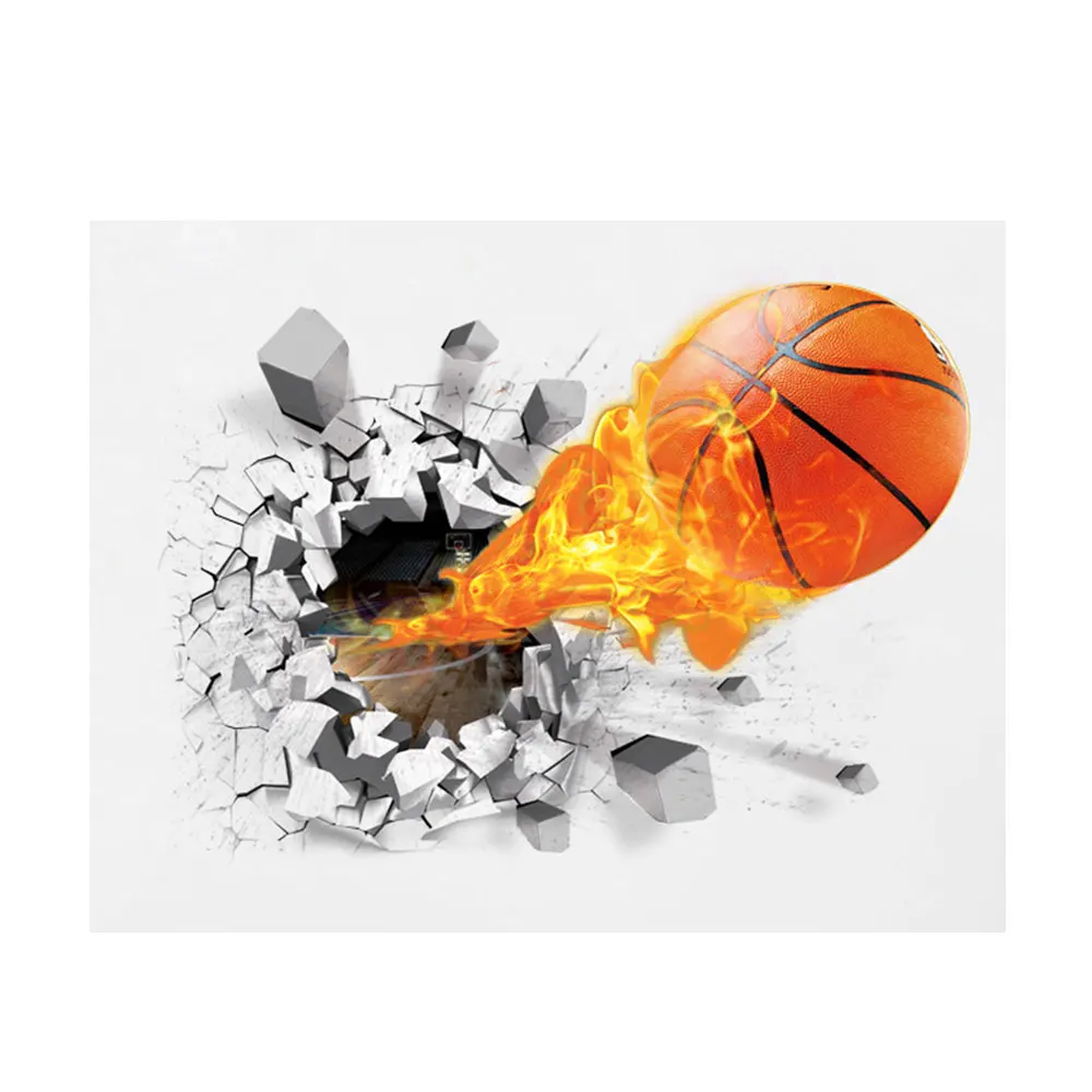 3D Basketball Removable Wall Stickers Decor Kid's Room Bedroom Mural Decals | Painting &amp Calligraphy