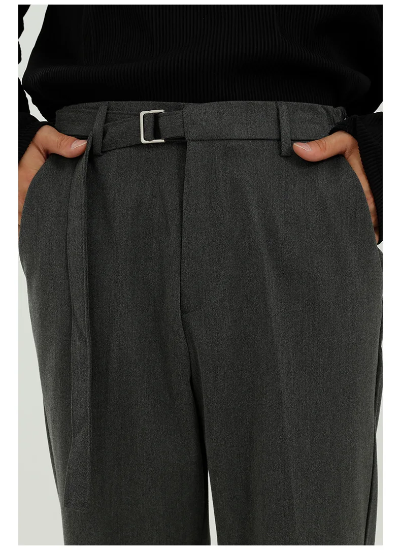 

Male Streetwear Fashion Vintage Japan Korea Style Ankle Length Pant Trousers Men's Straight Casual Suit Pants