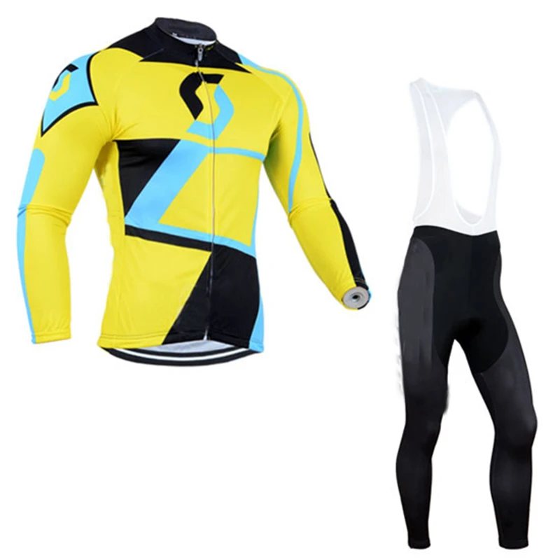

Cycling Jerseys Set Long Sleeve Coat Jacket Cycling Clothing Gel Padded Bib Pants Winter Cycling Suit