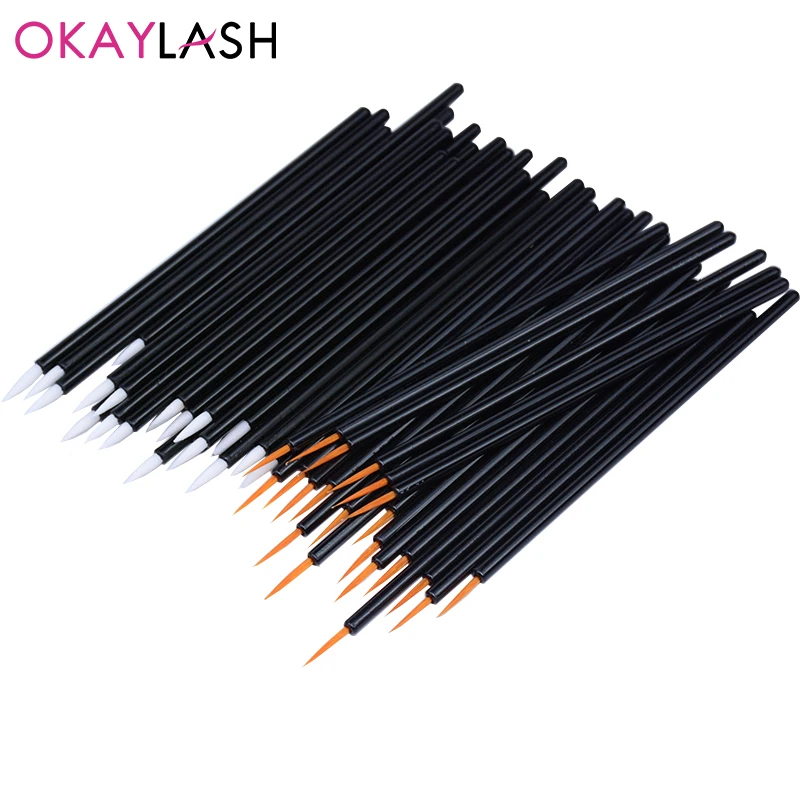 Одноразовые кисти для макияжа OKAYLASH 50 шт./лот профессиональные аппликаторы