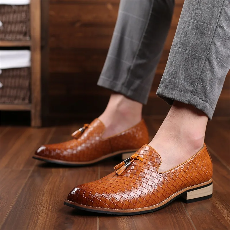 

Men Dress Leather Shoes Wedding Party Shoes Mens Business Office Oxfords Flats Plus Size Men