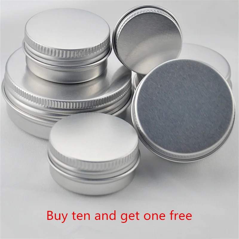 

30g/15g/10g/5g Cosmetic Jar Aluminum Small Empty Cosmetic Refillable Bottles Eyeshadow Makeup Face Cream Jar Pot Container