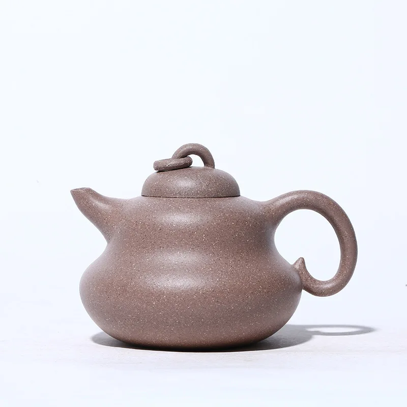 

Yixing Raw Ore Dark-red Enameled Pottery Teapot Famous Hand Workshop Section Mud Gourd Dark-red Enameled Pottery Teapot Suit Tea