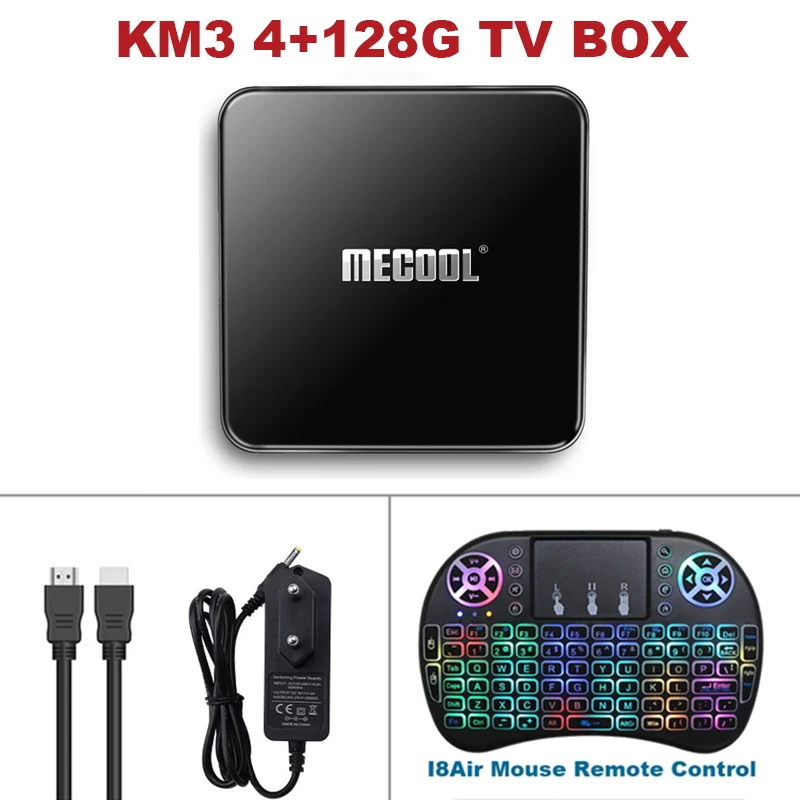 tv box-i8 4-128G MECOOL KM3 Android 9,0 ТВ коробка 4 Гб DDR4 Оперативная память 64 Гб Встроенная память Google Сертифицированный Android ТВ коробка USB 3,0 set top tv Box 4 к HD медиа плеер - Цвет: tv box-i8 4-128G