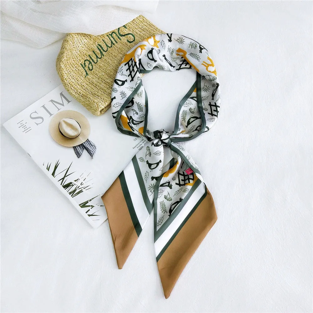

luxury silk scarf women designer style Bag Ribbons Letter Small Paris Holiday Print Head Handle Bag Ribbon Long Scarves