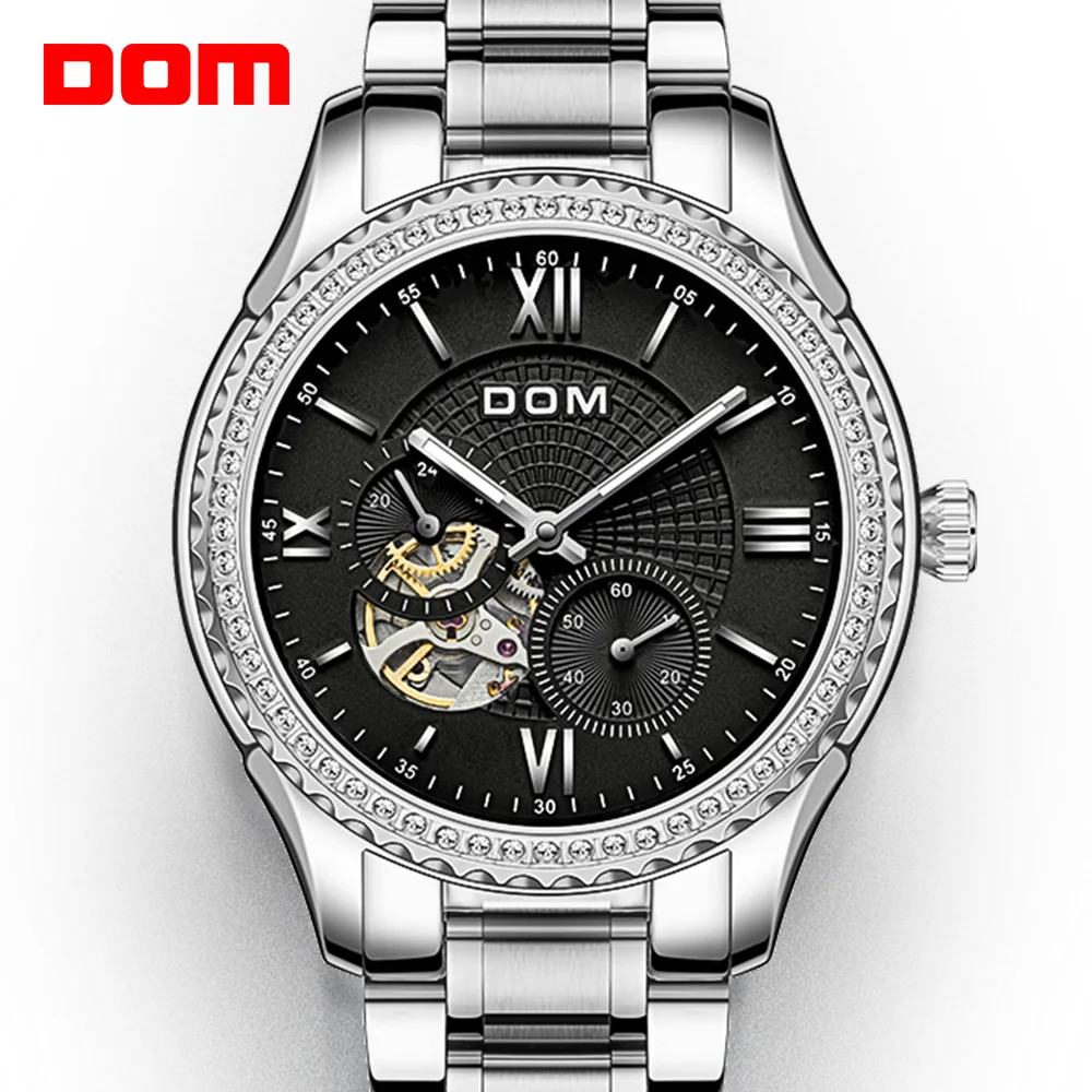 DOM автоматические механические часы светящиеся водонепроницаемые мужские из