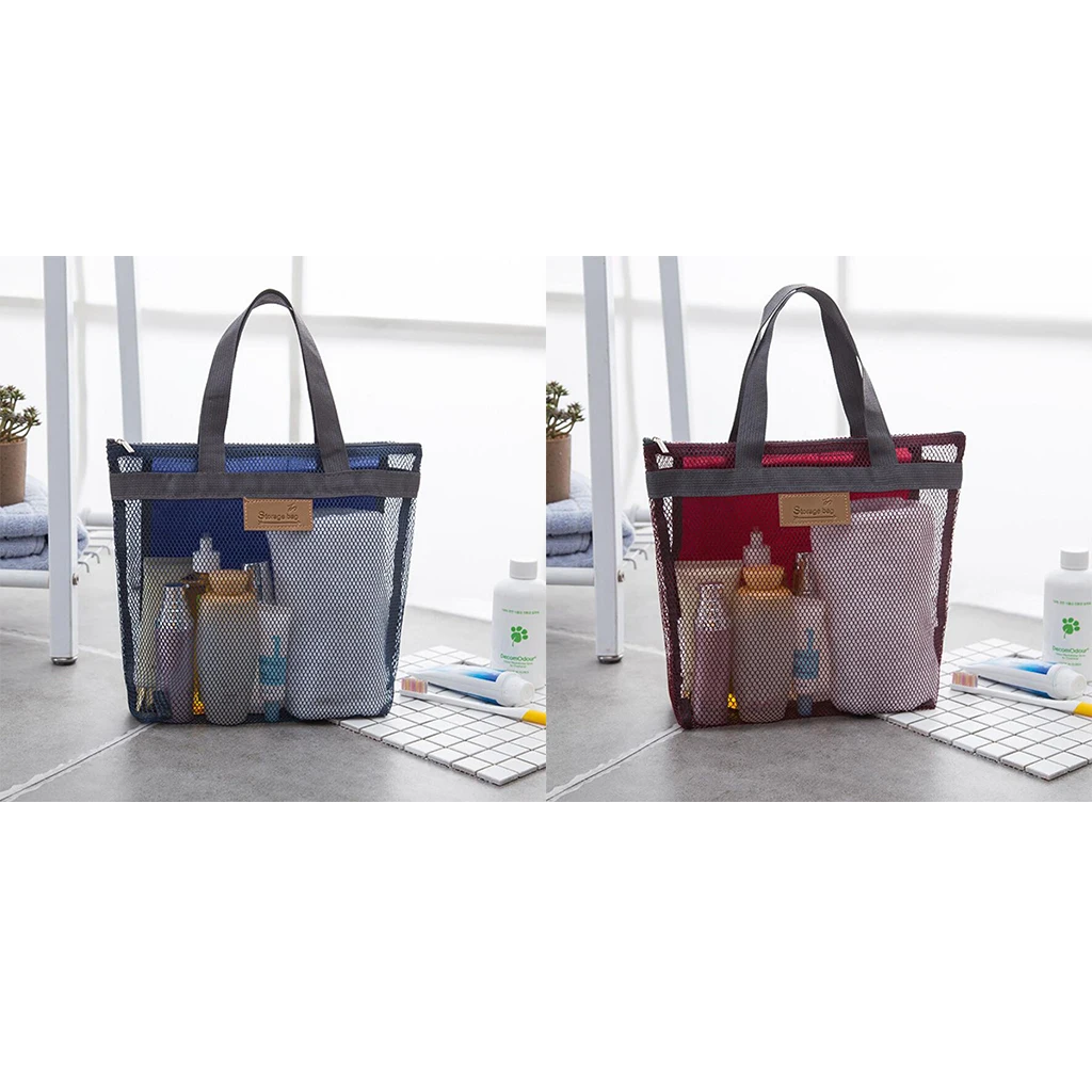 2 Pieces Mesh Shower Caddy Portable Toiletry Tote Gym Bag for College Dorm Bathroom | Спорт и развлечения