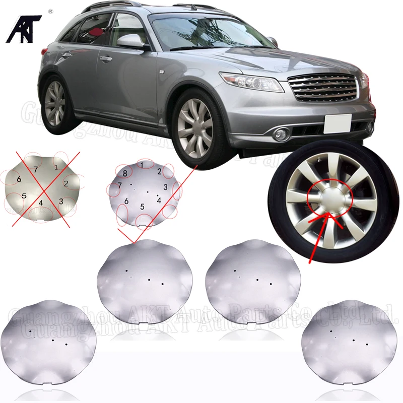 Колпачок ступицы колеса для 2003 2005 Infiniti FX35 FX45 Silver 8 спиц 4 шт./лот|Колпаки ступицы| |