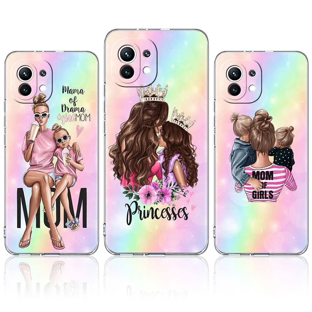 Super Mom Baby Woman Girls Capa For Xiaomi Mi 11 10T Note 10 Lite 9T 9 Phone Case Poco X3 NFC M3 F3 GT F2 Pro 5G Cover | Мобильные