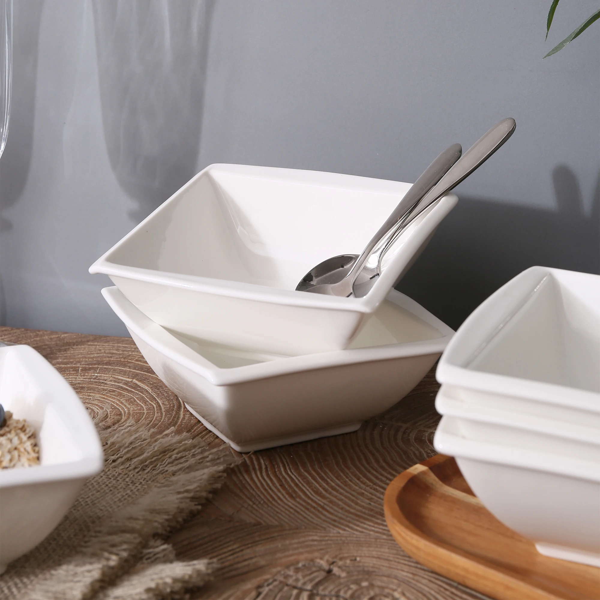 6 шт. фарфоровые керамические миски для салата и супа MALACASA Blance 5 75 дюйма слоновая