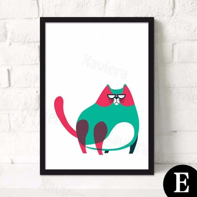 

Abstract Canvas Art Painting Animal Zebra Cat Elephant Flamingo Lemon Tea Cartoon Poster and Print Home Decor Nursery Kids Mural