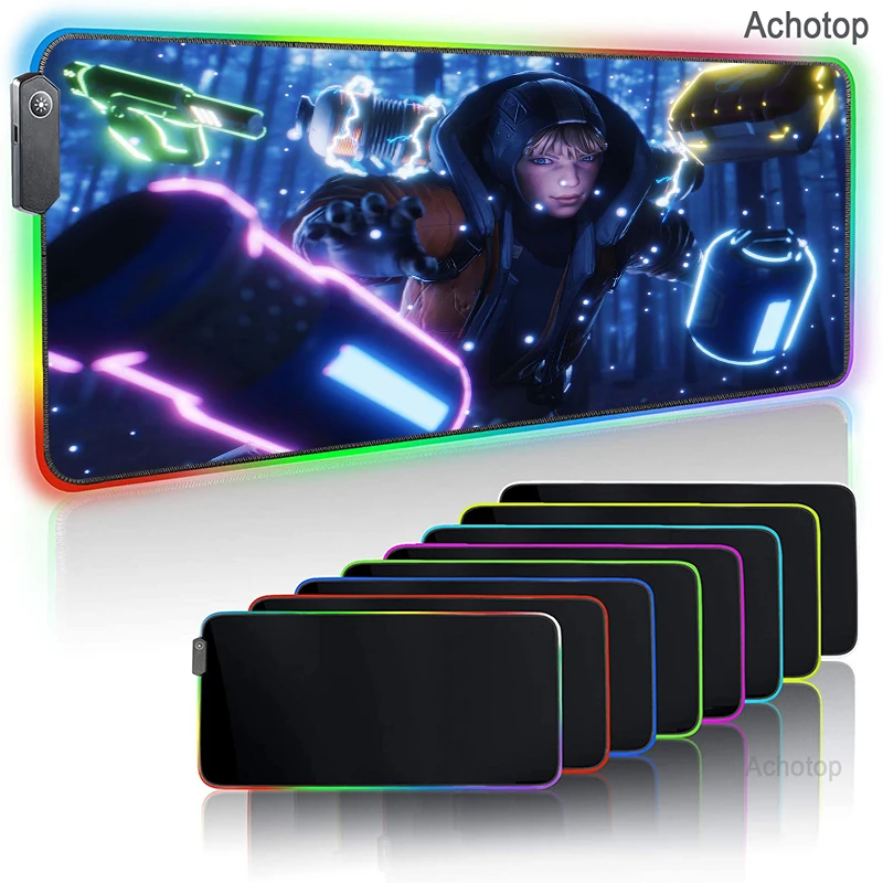 

Apex Legends Gaming Mouse Pad Game Slipmat RGB LED Gamer Decoration Cool Glowing Mouse Mat PC Mechanical Keyboard with Cable Rug