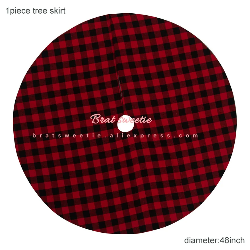 48in redplaid skirt Красный, черный, хлопок, плед буйвола, Настольная дорожка, плед, Рождество, семейный ужин, подстилка, чехол для подушки, вечерние украшения на Рождество - Цвет: 48in redplaid skirt