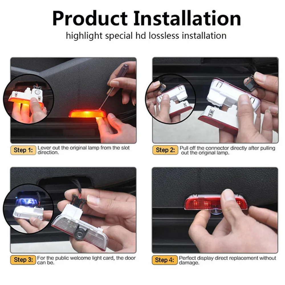 Светодиодные лампы для двери автомобиля проектор интерьера VW TOUAREG Golf 5 6 7 MK5 MK6 MK7