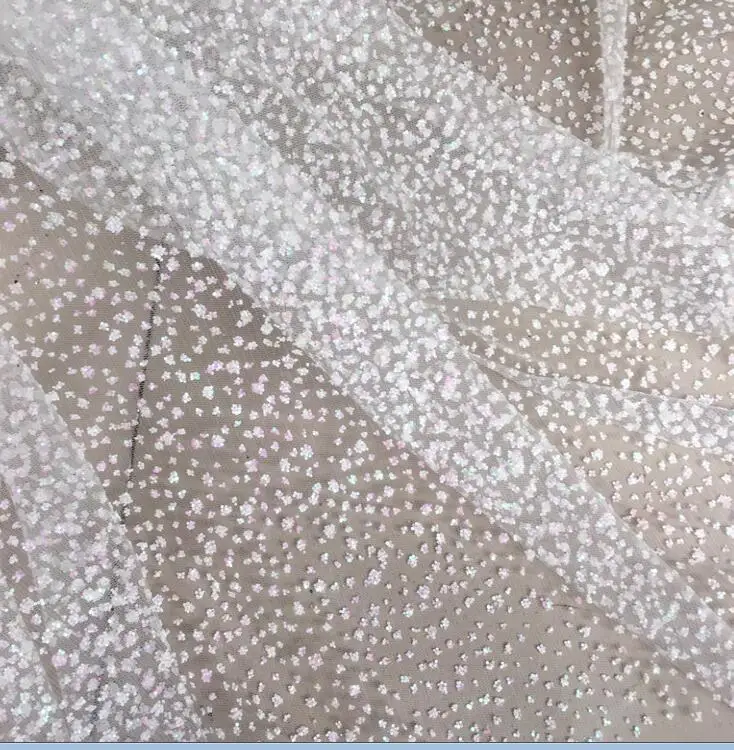 white pink Новая европейская Тяжелая кружевная ткань платье сетка блестки вышитые Одежда из ткани аксессуары ширина 130 см RS2134 - Цвет: white pink