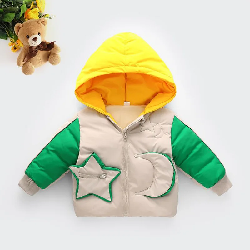BINIDUCKLING/зимние куртки-пуховики для мальчиков и девочек; парки; хлопковая Детская куртка; детский зимний комбинезон с героями мультфильмов; плотная детская одежда; - Цвет: 2