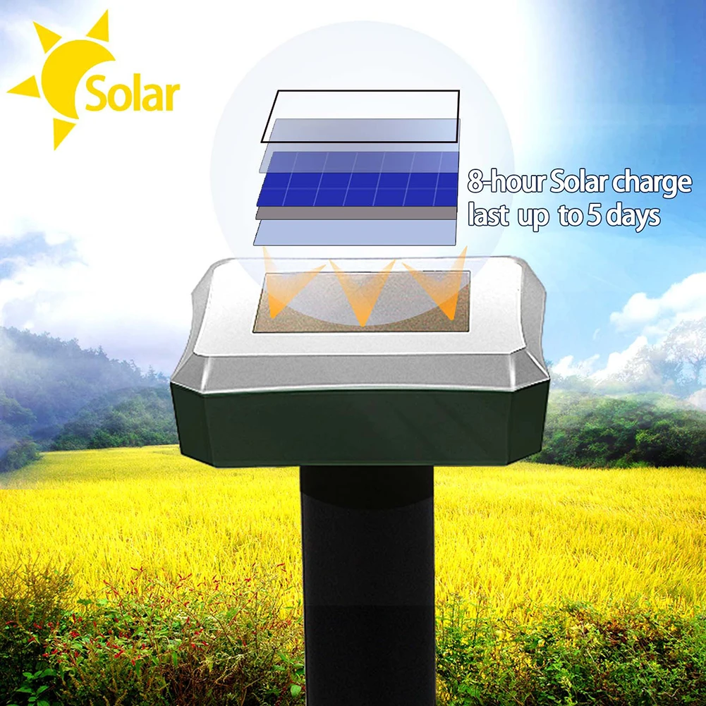 Солнечный Мощность открытый Водонепроницаемый ультразвуковой от кротов змей