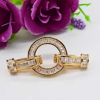 43x20mm womens high quality zircon micro set round buckle crystal pearl bracelet end button necklace bracelet buckle