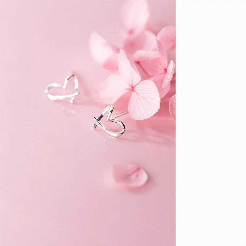 

La Monada Stud Earrings For Women Silver 925 Minimalist Hollow Heart Fine Women Earrings In Jewelry Stud Earrings 925 Silver