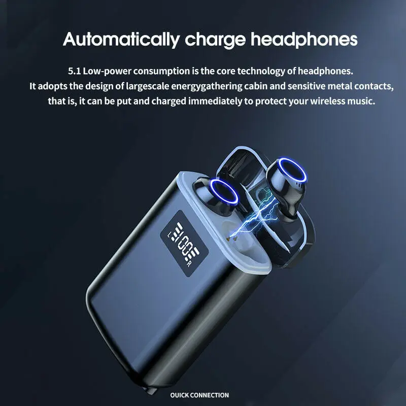 

M7 Wireless Bluetooth Earphone With 4000mAh Charging Box LED Flashlight TWS Sports Waterproof Headphone Magnet Charging With Mic