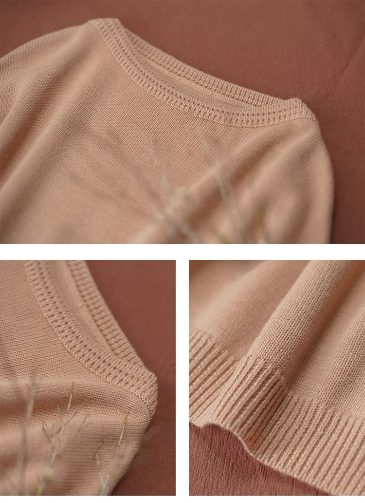 

CYNTHIA Women Knitted Sweater Female Long-sleeve Slash-neck Pullover Spring Autumn Crochet