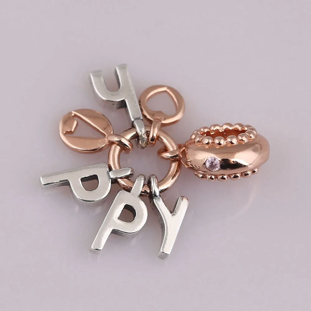 925 Sterling Silver Bead Happy Perfect Mom Mum Letter Family Dangle Charm Fit Fashion Women Pandora Bracelet Bangle DIY Jewelry |