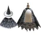 Детский накидка паутина для девочек, шляпа ведьмы, волшебные палочки, костюм, маскарадный костюм для вечерние, на Пасху, День Св. Валентина