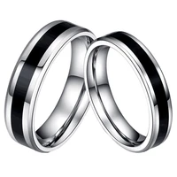 stainless steel wedding ring simple design couple union jewelry 4mm 6mm width engagement ring for men and women exquisite gift