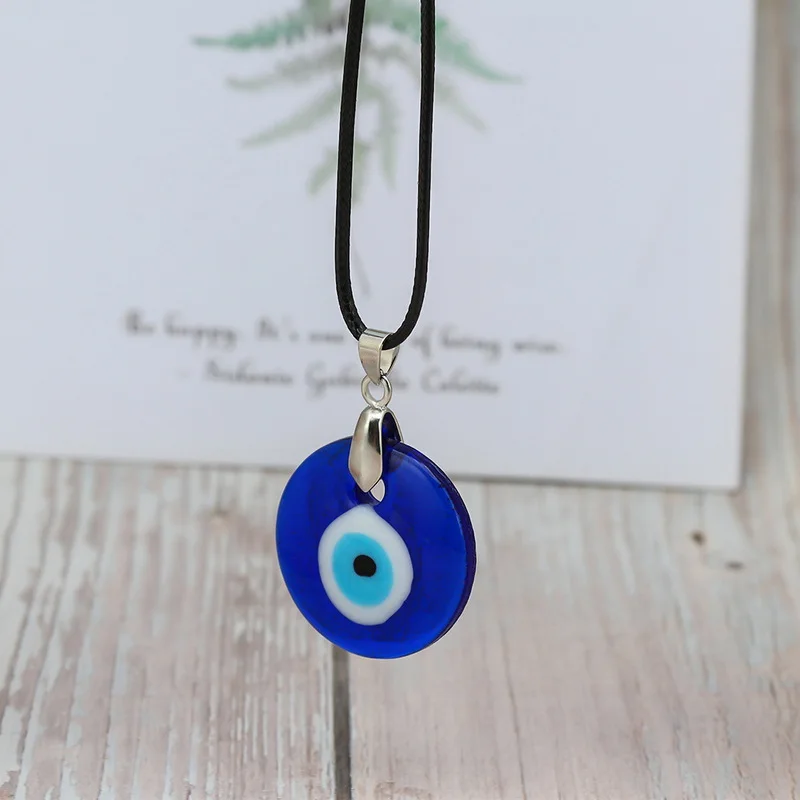 

Lucky Blue Evil Eye Couple Necklaces for Women Men Lovers Girls Boy Woman Man Pendant Resin Necklace Fashion Jewelry Choker Gift